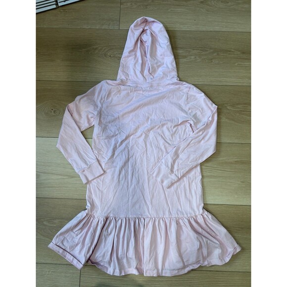 Polo Ralph Lauren Logo Cotton Jersey Hooded Pink Long Sleeve Dress L (12-14) - Picture 12 of 12